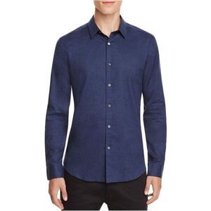 Theory Men´s Zack Ramiro Linen Cotton Blend Button Front Long Sleeve Shirt M